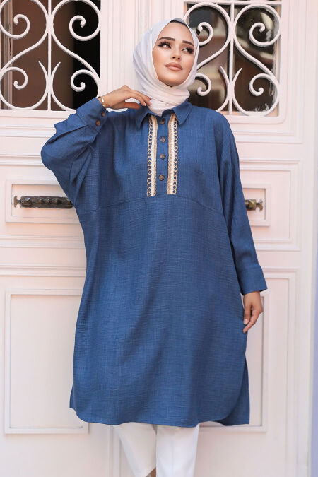  İndigo Blue Modest Tops 663IM